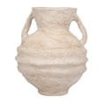 thumbnail image 5 of Round Vase with Handles for Living Room and Home Decor - Paper Mache Flower Vase Accent for House, Room and Bedroom Styling - Decorative Display for Office and Table Centerpiece - 15", White, 5 of 12
