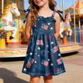 thumbnail image 2 of Xudanell Toddler Girls Dress 4th of July Straps Dresses American Stars Striped Sundress Independence Day Patriotic Outfits (Dark Blue, 4-5 Years), 2 of 6
