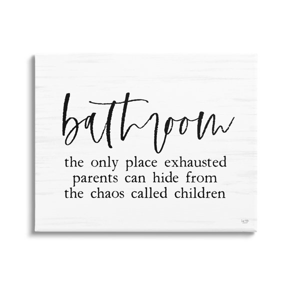 Stupell Industries Humorous Bathroom Family Quote Parents & Children Canvas Wall Art, 30 x 24, Design by Lux   Me Designs