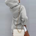 thumbnail image 5 of Krdevn Side-Slit Hoodie Dress - Women's Drawstring Waist Sweatshirt, Extended Pocket Long Sleeve Lounge Wear, Size for XXL, 5 of 9