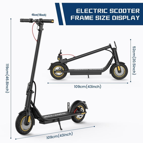 Electric Scooter for Adults,Peak 550W 19MPH Fast E-Scooter,21 Miles Range,10" All Terrain Tires, Heavy Duty Foldable Scooter,UL Certified