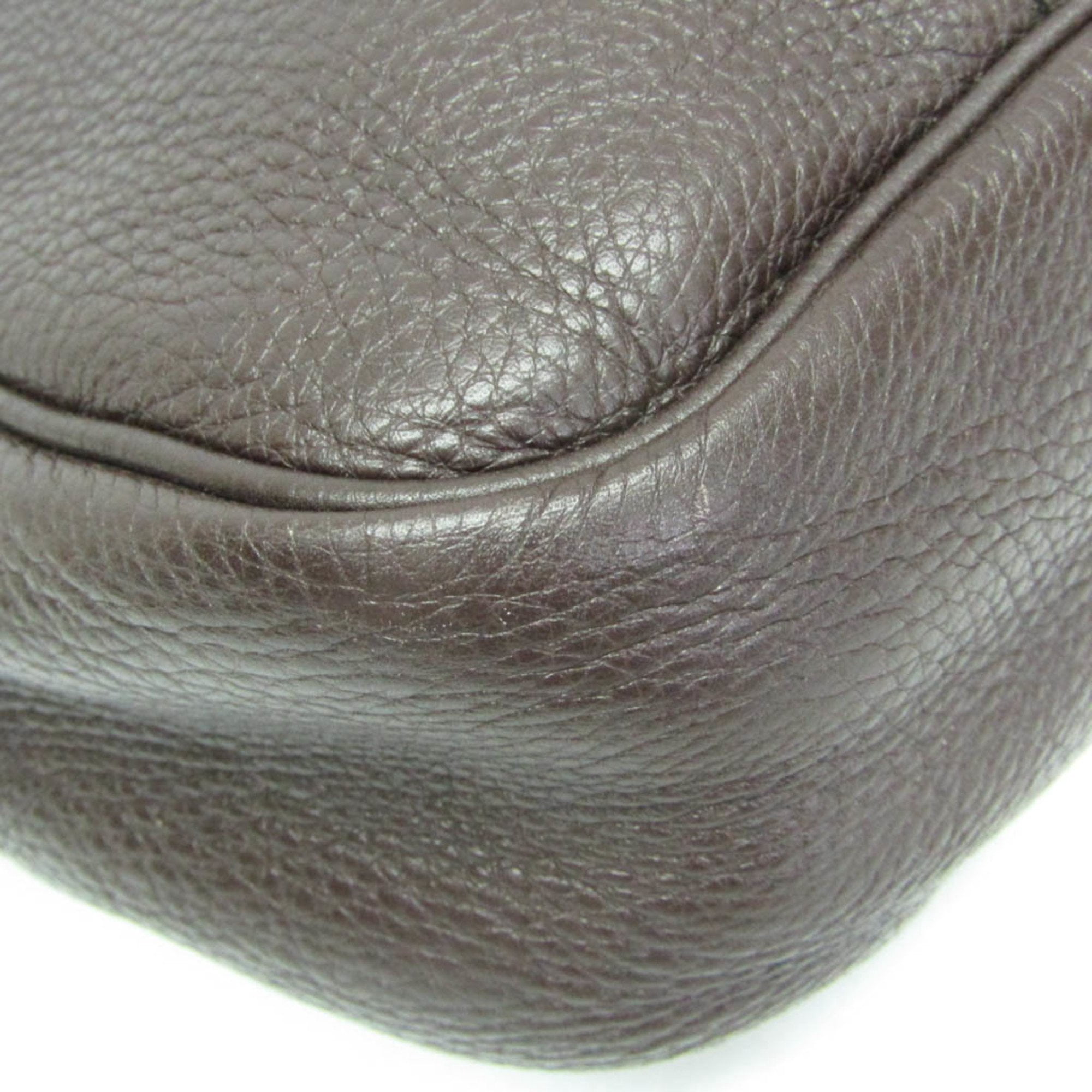 Pre-Owned Gucci Business Bag 231850 Men's Leather Briefcase,Shoulder Bag Dark Brown (Good)