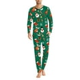thumbnail image 3 of Renewold Gingerbread Man Reindeer Pajama for Men Size L Christmas Holiday Family Pjs Matching Set 2 Pieces Green Sleepwear T-Shirt Pants with Pockets, 3 of 5
