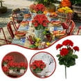 HPDL Artificial Geraniums Silk Flowers Outdoor UV Resistant Garden