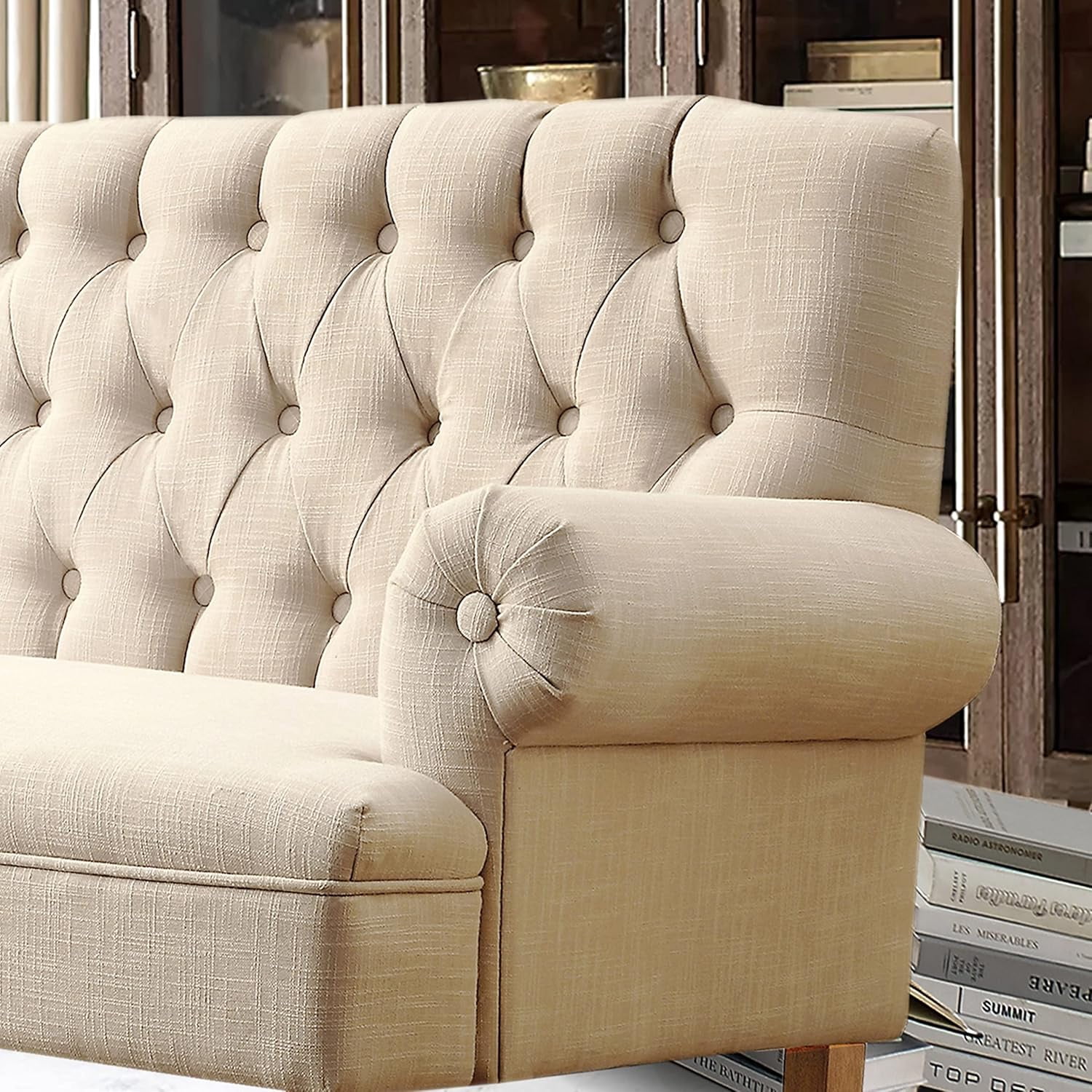 SENCHO GINSYTALIOR 59" W Loveseat Sofa, Mid Century Modern Decor Love Seat Couches for Living Room, Button Tufted Upholstered Small Couch for Bedroom