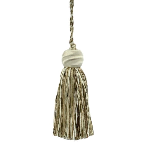 Decorative 4" (10cm) Key Tassel, 3 1/2" (8.5cm) Loop # VTS,, Birch Brown #VNT1 (Light Brown, Olive Beige, White Ivory) Sold Individually