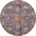 thumbnail image 1 of Ahgly Company Tapis d'Intérieur Rond Abstrait Rose Violet Oriental, 5 Pieds Rond, 1 of 6