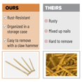 thumbnail image 6 of Mr. Pen- Nail Assortment Kit, 1200 Pcs, 4 Sizes, Gold, Small Nails for Hanging Pictures, 6 of 8