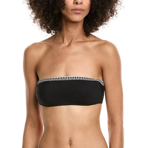 lemlem womens Sofia Bandeau Bikini Top, l, Black