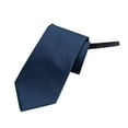 thumbnail image 2 of Zipper Neckties for Men Fashion Business 8cm Formal Solid Color Polyester Silk Lazy Zipper No Knot Tie Navy, 2 of 4