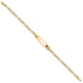 thumbnail image 2 of 14k Yellow Gold Bracelet Medical Figaro 7.5 mm 8 in Semi-Solid Soft Diamond Shape Red Enamel ID, 2 of 3