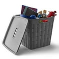 Your Zone Child and Teen Plastic Wide Weave Gray Stacking Storage Bin
