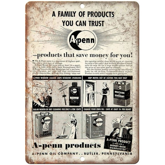 Vintage Motor Oil Advertisement - Retro Look Metal Sign - Jumbo 10" x 14" - A930