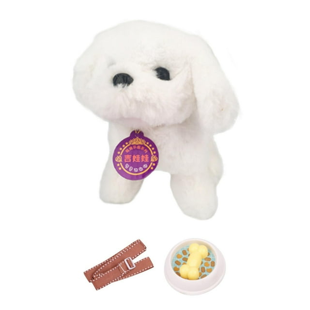 Juguete eléctrico de peluche para perros que caminan y mueven la cola para niños
