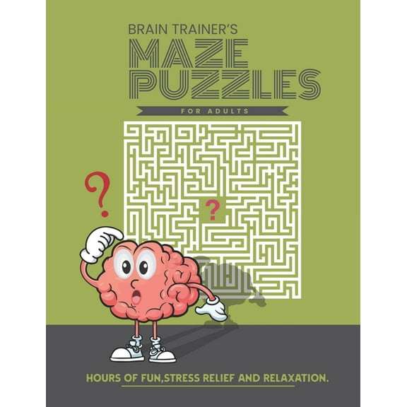 Brain Trainer's Maze Puzzles For Adults (Paperback)(Large Print)