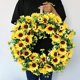 thumbnail image 3 of Corona de girasol artificial de 20 pulgadas, corona de flores amarillas para puerta de entrada, pared, ventana, decoración colgante, puerta de entrada, casa de campo (metálica, 20 pulgadas), 3 of 7