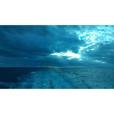 LAMINATED POSTER Sea Cruise Water Blue Caribbean Wake Cloud Boat Poster Print 24 x