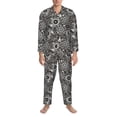 thumbnail image 3 of Naloa Bicycles Parts Men’s Pajamas Set - Long Sleeve Button Down Sleep Shirt and Pajama Bottoms Sleepwear Set-Large, 3 of 7