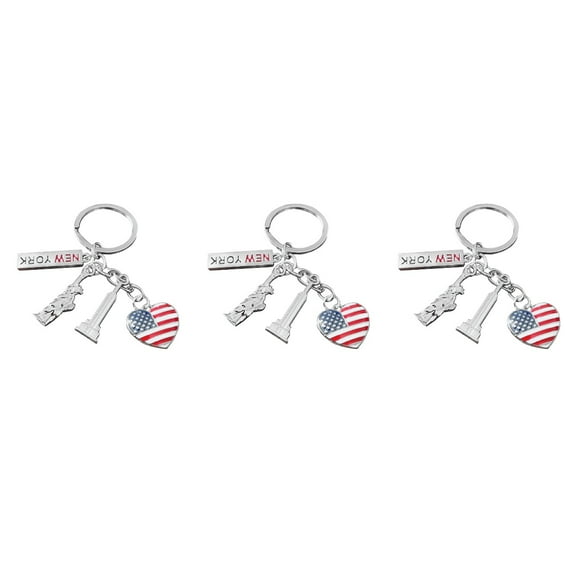 3 Pieces New York Souvenirs Keychain Portable Woman