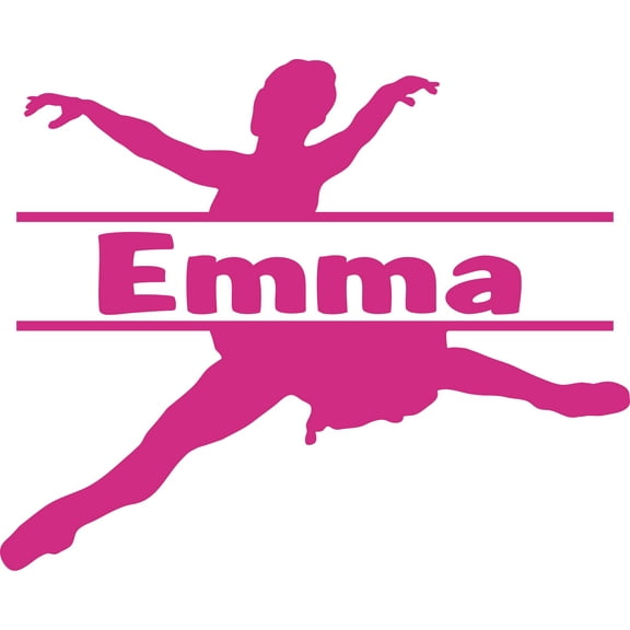 Wall Decal Ballet Dancer Dance Ballerina Dance Disco Tango Ballerina Calistentics Gymnastic Gym Holiday Gift Decorating Ideas Personalized Name Sticker - Size: 30 Inches X 50 Inches