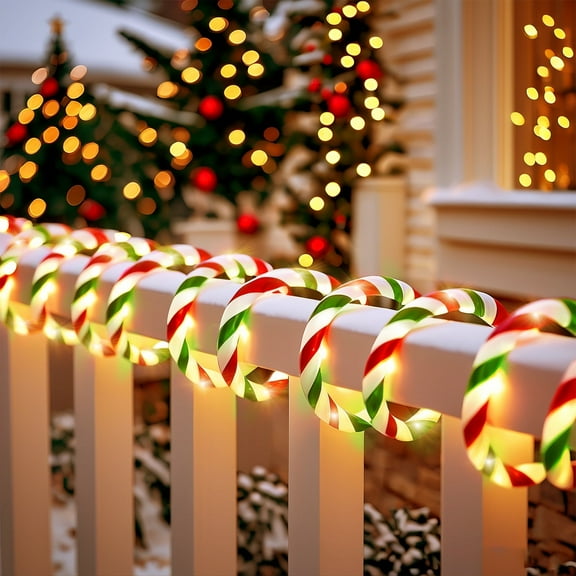 Candy Rope String Lights,LED Candy Cane Rope Lights, Waterproof Outdoor LED Christmas Decor Lights for Garden Yard Party Xmas Christmas Holiday Decorations