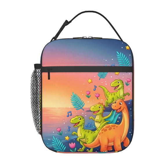 Dinosaur Insulated Lunch Box, Cute Dinosaur Design, Reusable Cooler Bag For Travel Picnic Camping And Daily Use