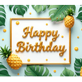 thumbnail image 4 of Decorative Design Birthday Party Banner Tropical Theme Pineapple Leaf Decoration Happy Birthday Banner for Summer Party Celebration Indoor Decoration, 4 of 8