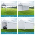 thumbnail image 3 of ADVANCE OUTDOOR 10x20 ft Heavy Duty Carport Car Canopy Garage Shelter Boat Tent with Removable Sidewalls and Doors, White, 3 of 13