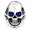 Blue Eyes, variant on Men's Skull Ring, Gothic Biker Statement Ring with Red Eyes Design