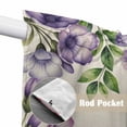 thumbnail image 4 of Swag Valance Curtains for Windows, Purple Flowers Light Filtering Kitchen Curtains with Rod Pocket, Spring Leaves Floral Plants Beige Window Treatment Valances for Living Room, 36x45 - 2 PCS, 4 of 9