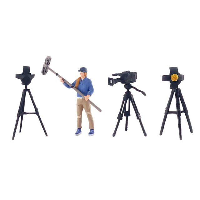Milaget 1/64 Figures Interview Photography Scene Movie Character for DIY Projects Building Photography Blue