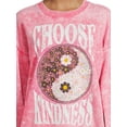 thumbnail image 2 of Self Esteem Juniors Mineral Wash Graphic Sweatshirt, 2 of 5