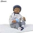 thumbnail image 6 of Spencer 20" Soft Silicone Reborn Black Baby Dolls Realistic Looking Newborn Toddler Boy Doll Birthday Xmas Gift, 6 of 8