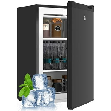3 Cu.Ft Compact Upright Freezer with Removable Shelves and Reversible Door