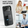 thumbnail image 5 of for iPhone 17 Pro Max Phone Case, Vintage Magnetic Finger Hand Wrist Strap Kickstand Shockproof Protective PU Leather Thin Fit Anti-Scratch Cover Compatible with iPhone 17 Pro Max, Black, 5 of 6