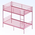 thumbnail image 5 of avobird Bunk Bed with Ladder and high Guardrail,19 bed crossbars, Able to Split, Metal Bunk Bed, Storage Space, Noise Free,Twin Over Twin Size, Pink, 5 of 6