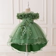 thumbnail image 2 of Vividxx Toddler Girls Dresses Satin Girl Dress With Puffed Sleeves For Birthday Party Christening And 5-6 Years, 2 of 5