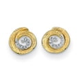 thumbnail image 3 of Auriga Fine Jewelry 14K Yellow Gold with White Rhodium Diamond Swirl Stud Earrings for Women (L- 0.56 inch, W- 0.56 inch), 3 of 6