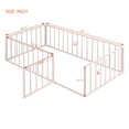 thumbnail image 2 of Twin Size Floor Bed for kids,Wood Montessori Bed Frame with Wood Slats, Fence Railings & Door,Playhouse Beds for Boys Girls, No Box Spring Needed,Pink, 2 of 9
