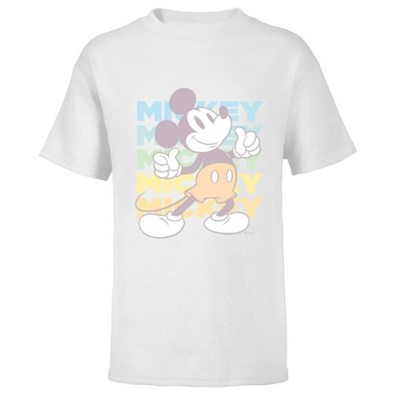 Disney Mickey Mouse Vintage Classics Thumbs-Up Retro Fade - Short Sleeve T-Shirt for Kids - Customized-White