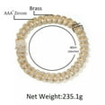 thumbnail image 6 of GKNET 20mm Hip Hop Cuban Link Chain Necklace Bracelets Delicate Jewelry Set Bling 4 Rows Zircon-Silver-20inch, 6 of 9