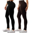 thumbnail image 5 of 4 Pack Women's High Waisted Leggings Soft Wide Waistband Pants S-3XL Plus Size Available, 5 of 6