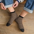 thumbnail image 3 of Rateoe Brown Leopard Pattern Quarter Crew Socks,Toe Seamed Ankle Socks,Cotton Cushioned Breathable Athletic Crew Sports Socks, 3 of 7