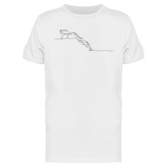 Line Draw Professional Swimmer T-Shirt Men -Image by Shutterstock, Male Small