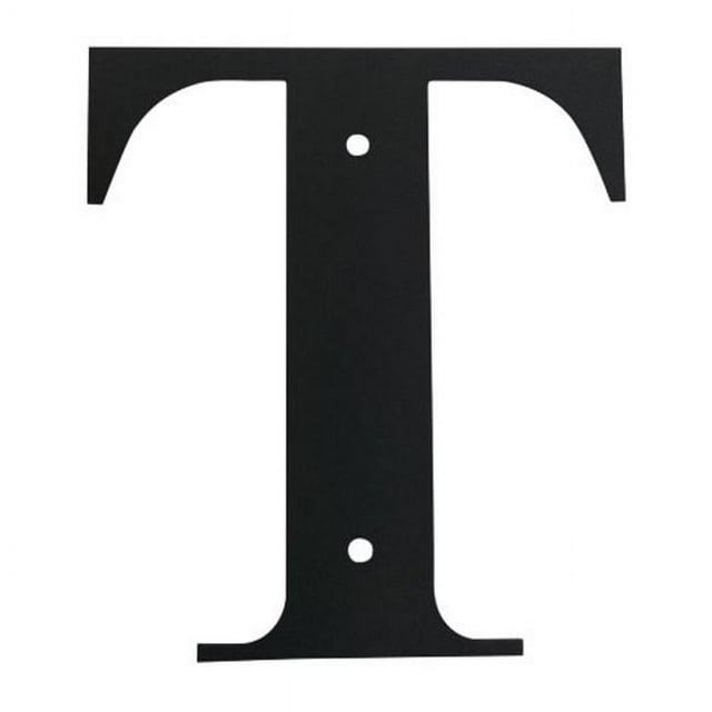 Village Wrought Iron LET-T House Plaque Letter T - Black