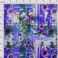 thumbnail image 3 of oneOone Polyester Lycra Purplish Blue Fabric Check & Flower Watercolor Craft Projects Decor Fabric Printed By The Yard 56 Inch Wide, 3 of 4