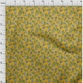 thumbnail image 3 of oneOone Cotton Silk Yellow Fabric Leaves & Flower Floral Sewing Material Print Fabric By The Yards 42 Inches Wide, 3 of 4