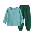 thumbnail image 3 of Yeaiivve Jogger Sets for Toddler Boys 2 Piece Summer Outfits Breathable Long Sleeve Henley Top and Jogging Pants Suits for Play Travel Lounging Army Green 2-3 Years, 3 of 6