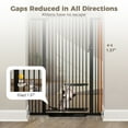 thumbnail image 5 of Pet Gate with Cat Door,Caveen 71 inch Extra Tall Dog Gate,29.5''-40.6''Wide Gate Pressure Mounted Full Door Pet Gate for Doorway Stairs,Black, 5 of 7