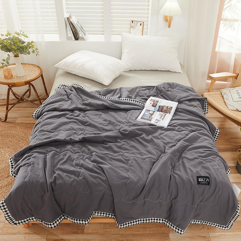 Cooling Comforter King Size 100 Washed Cotton Thin Summer Lightweight